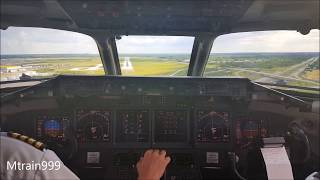 airTran 717 landing, DTW, cockpit view