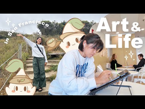 studio vlog〰️in San Francisco! | Lots of drawing, getting organized, & exploring