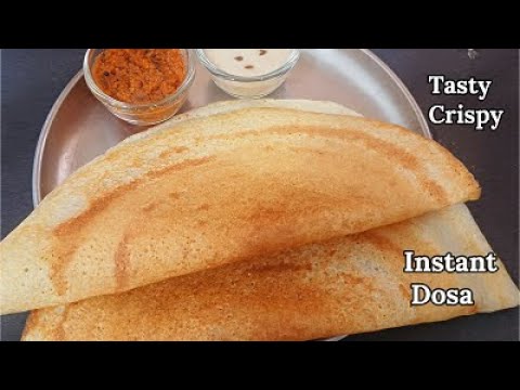 Instant dosa recipe with rava or sooji in10 minutes - no fermentation