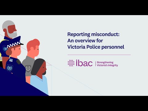 Reporting misconduct: An overview for Victoria Police personnel