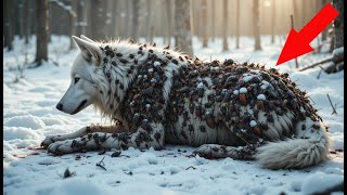 A heartwarming story, an Arctic wolf was injured by millions of barnacles and parasites