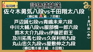 【評価値放送】🌟佐々木勇気八段vs千田翔太八段（順位戦Ａ級・７回戦）🌟戸辺誠七段vs青嶋未来六段🌟中川大輔八段vs服部慎一郎六段　【将棋/Shogi】