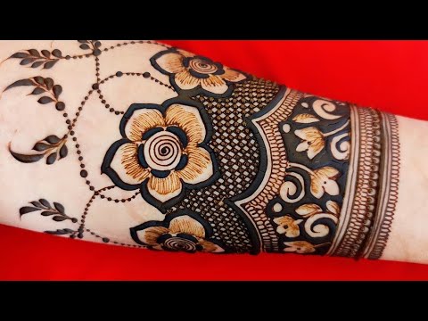 VERY BEAUTIFUL LATEST FLORAL FULL HAND HENNA MEHNDI DESIGN FOR FRONT HAND BRIDAL