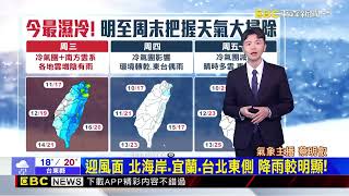 【早安明叡氣象】最新》今變天！各地雲厚易雨 愈晚愈冷 明雨緩乾冷@newsebc