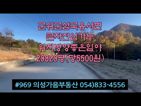 #969 의성가음부동산 군위군 삼국유사면 큰길 양쪽접한 임야 채소밭 21000평 1.15억 (당5500원) 1만평씩 분할가능 마사토흙 큰차진입 경사도15도 야산 개간가능 #군위야산