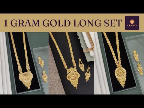 1 Gram Gold Sets with Price – One Gram Gold Long Set for Women with Earrings