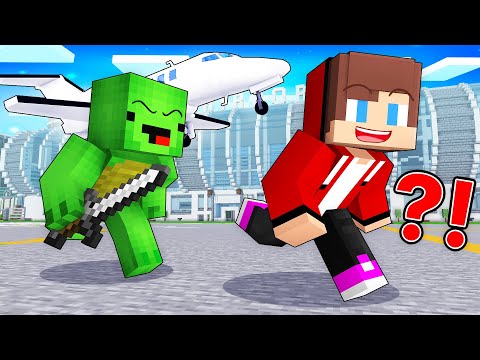 JJ Speedrunner vs Mikey Hunter inside an Airport in Minecraft (Maizen)