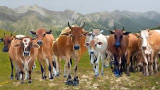 Video of Cows Being Herded Towards the Livestock Farm Pen, Cows Mooing Sounds