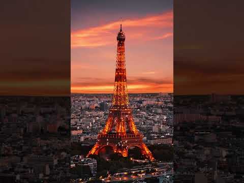 Drone view of Eiffel tower  #dronevideo #timelabpro  #travelphotography #paris