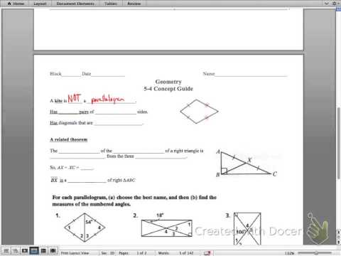 geometry 5-4 concept guide: special quadrilaterals (parallelograms)