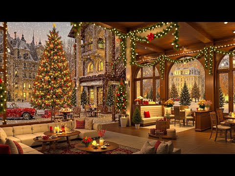 Winter Porch Ambience ☕ Smooth Piano Jazz Music for Relaxing and Cafe ~ Christmas Jazz Instrumental