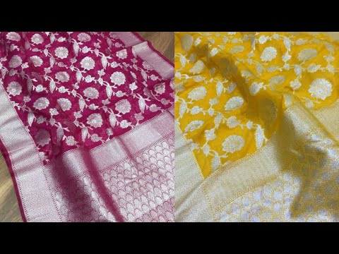 Georgette Banarsi katan Silk saree by Banars saree manufacturers