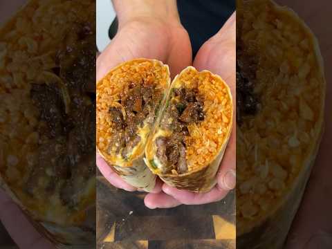 Bulgogi Beef Burrito with Kimchi Fried Rice 👀 #burrito to