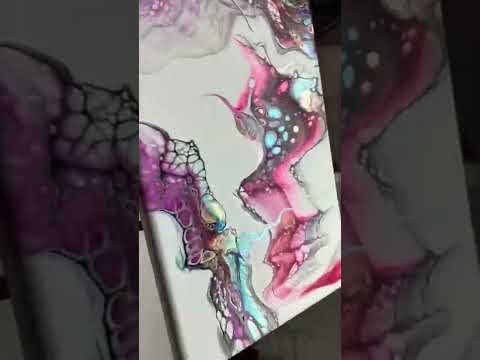 #shorts Rainbow Cells Swipe | Acrylic Paint Pouring | Fluid Painting Art | Abstract