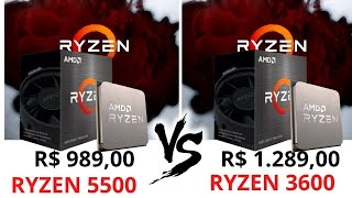 Ryzen 5 5500 vs Ryzen 5 3600 Benchmark (teste 10 games 1080p)