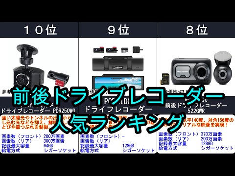 2024年【事故・あおり運転に必須】前後2カメラ型ドライブレコーダー人気ランキングTOP10