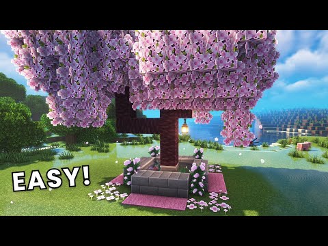 Minecraft: How to Build a Fountain Tutorial I Cherry Blossom