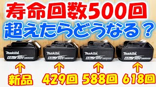 みんなが絶対知りたい！マキタ純正バッテリーの寿命！これを見たらマキタ互換バッテリーを買う気になれません！寿命回数を超えたマキタ純正バッテリーと新品マキタ純正バッテリーの実容量を検証！BL1860B