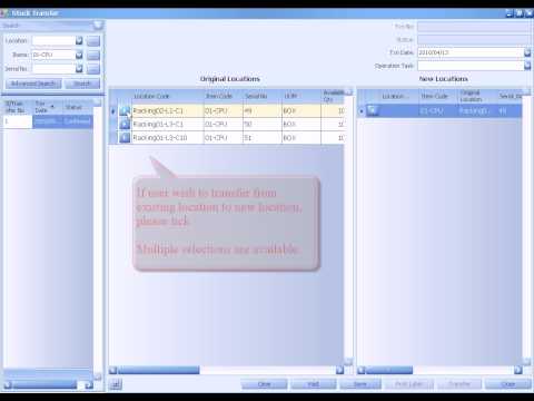 Chronos eStockCard Inventory Software - STOCK TRANSFER Operation