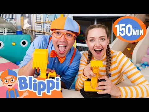 Blippi's Excavator Song | +2H Best Blippi Vehicle Videos | Blippi & Amanda Seyfried in a Ball Pit