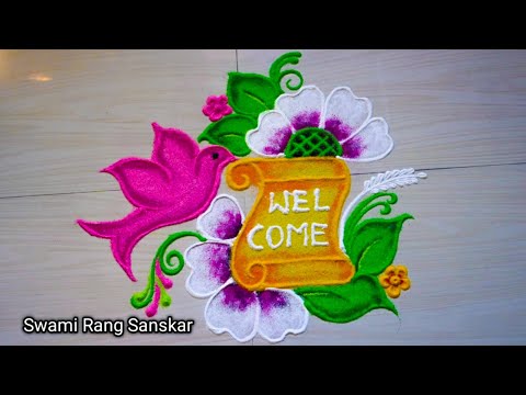 welcome rangoli | welcome rangoli designs easy | welcome rangoli designs | rangoli welcome