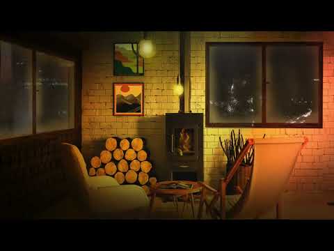 Cozy Cabin Ambience Rain with Fireplace, Calming Sounds in a Cozy Cabin