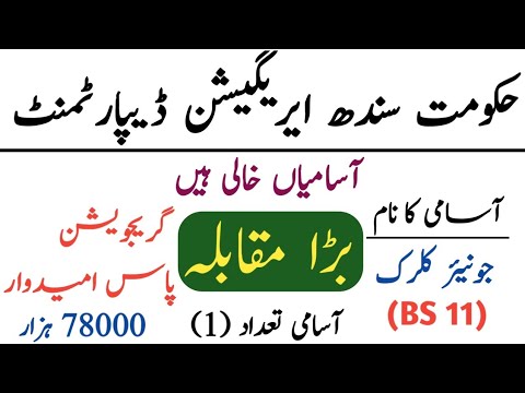 Government Sindh Irrigation Department job 2023| Pass candidates in graduation 78000 vacancies 1