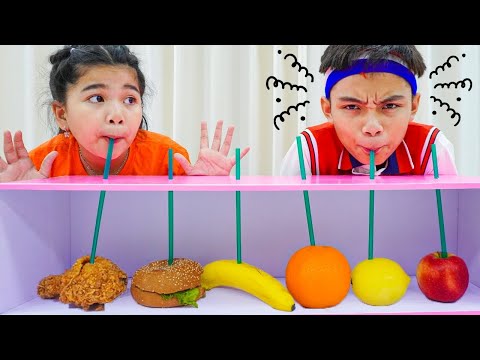 Suri and Harry with Healthy vs Unhealthy Food Challenge for Kids