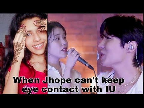 Jhope can't hold eye contact with IU