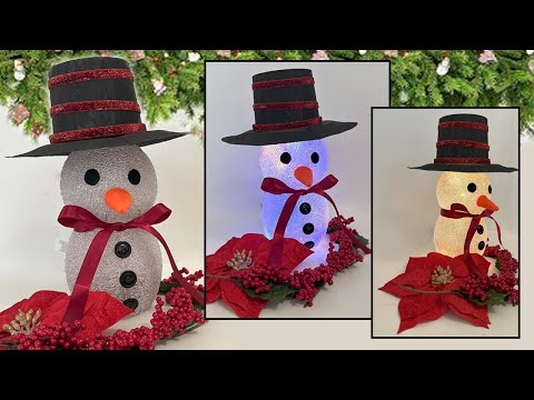 DIY Snowman Light Decoration Ideas for Christmas l l How to make Snowman with Plastic bottle