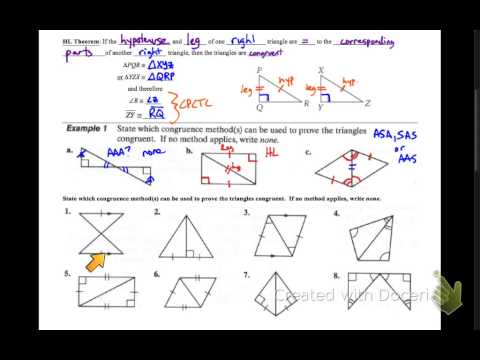 geometry 4-5 concept guide: triangle congruency (AAS and HL)