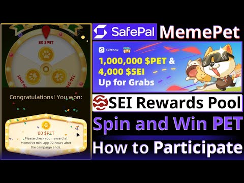 SafePal MemePet Quest || 4000 SEI Rewards Pool || Spin and Win PET || Free Crypto