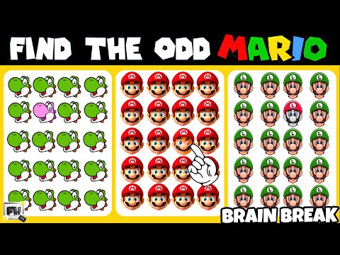 Can YOU Find the Odd One Out? Super Mario Edition | Kids  Brain Break