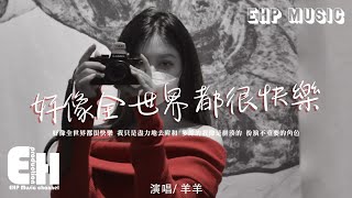 羊羊 - 好像全世界都很快樂『我只是盡力地去附和，多餘的我像是拼湊的。』【動態歌詞/Vietsub/Pinyin Lyrics】