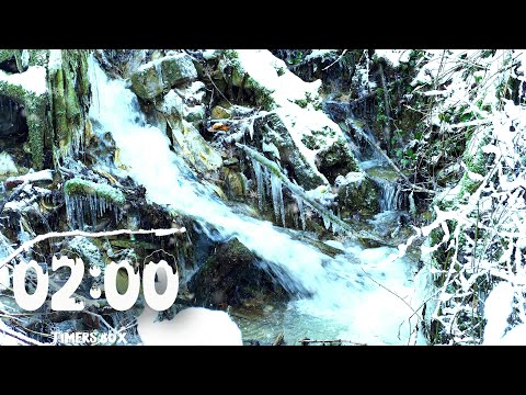 Beautiful Winter: 2 Minute Countdown with Water Sounds & Relaxing Music ❄️⏳🎵💧