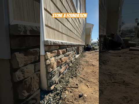 Stone a Foundation #diy #construction #stone #veneer #foundation #howto #stepbystep #bluecollar #fyp