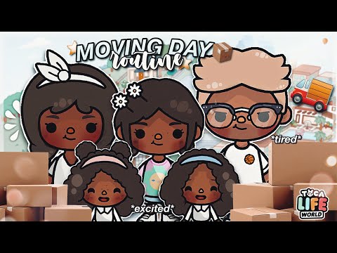 Big family *AESTHETIC* moving day routine*TEXAS*🚚📦|*VOICED*🎙️|Toca Life🌎| it’s me annie🤍