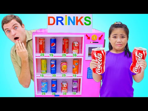 Annie and Sammy Pretend Play w/Giant Soda Vending Machine For Kids