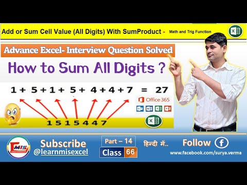 How to Sum All Digits? | Sumproduct in Excel | Offset | Indirect | Mid | Row & Len | Part 14