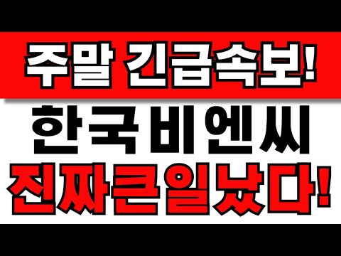 [한국비엔씨 주가전망] 주주님들 필수시청! 앞으로 이렇게 대응하세요