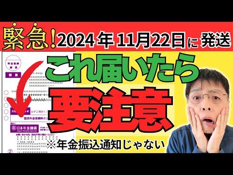 【※緊急】あなたは大丈夫？2024年11月22日に発送された通知「国民年金の未納のお知らせ」について解説／年金未納や追納の疑問もお答えします