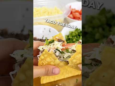 Easy Cheesy Taco Tuesday! Build your own DIY tacos #mexican #mexicanfood #easy #recipe #asmr #cheese