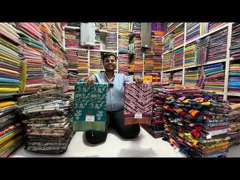 Best Wholesale Saree Shop in Chickpet Bangalore 🛍️‼️😱 Single Saree Courier Available