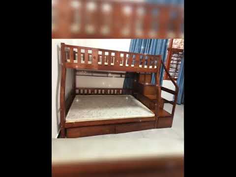 🚢 [PREORDER] Bunkbed Staircase All Solid Wood Double Wooden Multifunctional Child Pinewood 🌷