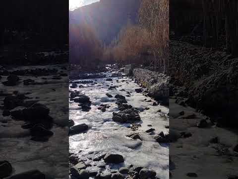 Water Stream Turned Into Ice #mountains #gilgitbaltistan #winter