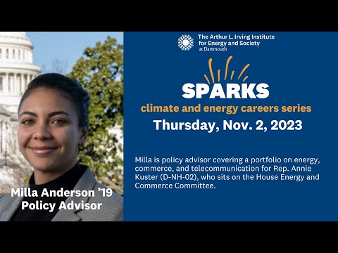 Sparks: Climate and Energy Careers with Milla Anderson ’19