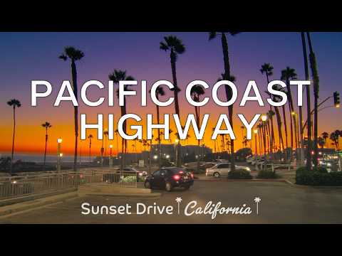 Driving Pacific Coast Highway (PCH) at Sunset: San Clemente to Huntington Beach California