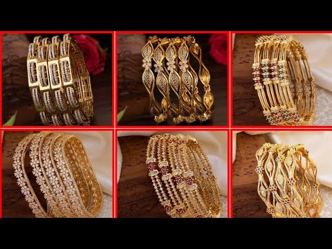 Traditional Gold Plated 4 Pcs Bangles Set, For Women Wedding, Festive Wear Hand Kada Set,