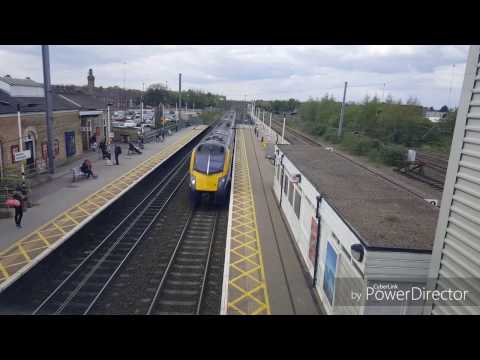 East Coast Mainline trains at speed. Newark station