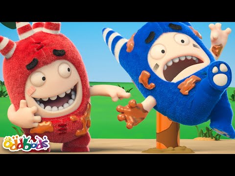 Slip & Slide! Fuse and Pogo's Hilarious Grease Pole Race! 🎉✨ | Oddbods | Kids TV Shows | Fun Anime